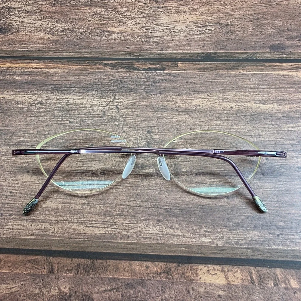Silhouette 7710 Titanium Rimless Oval Eyeglasses Purple Frames Austria 51-17-140
